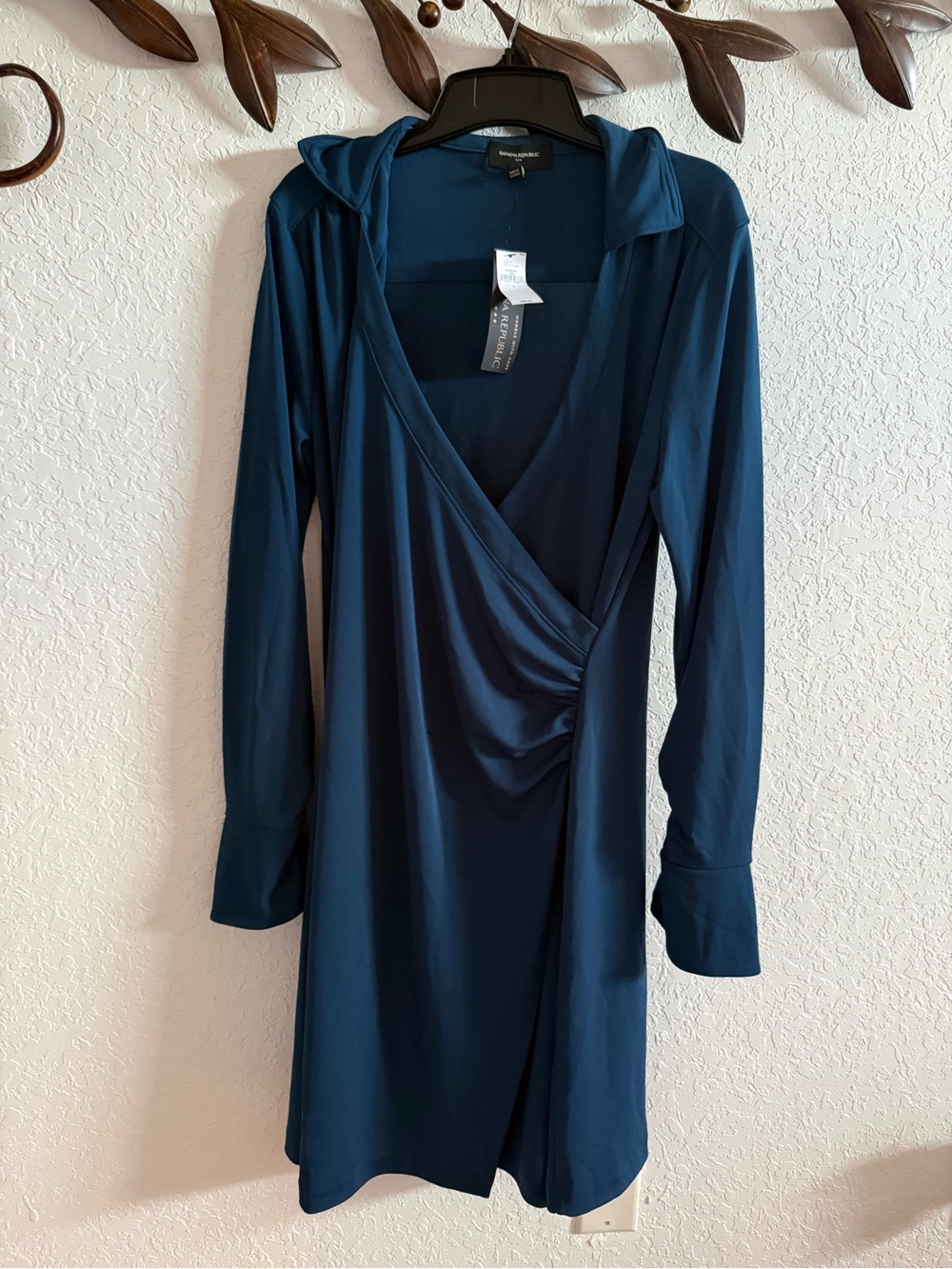 Banana Republic Navy Wrap Long Sleeve Dress